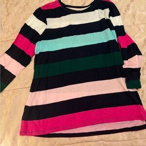 Long Sleeve Stripes Top Size 2X